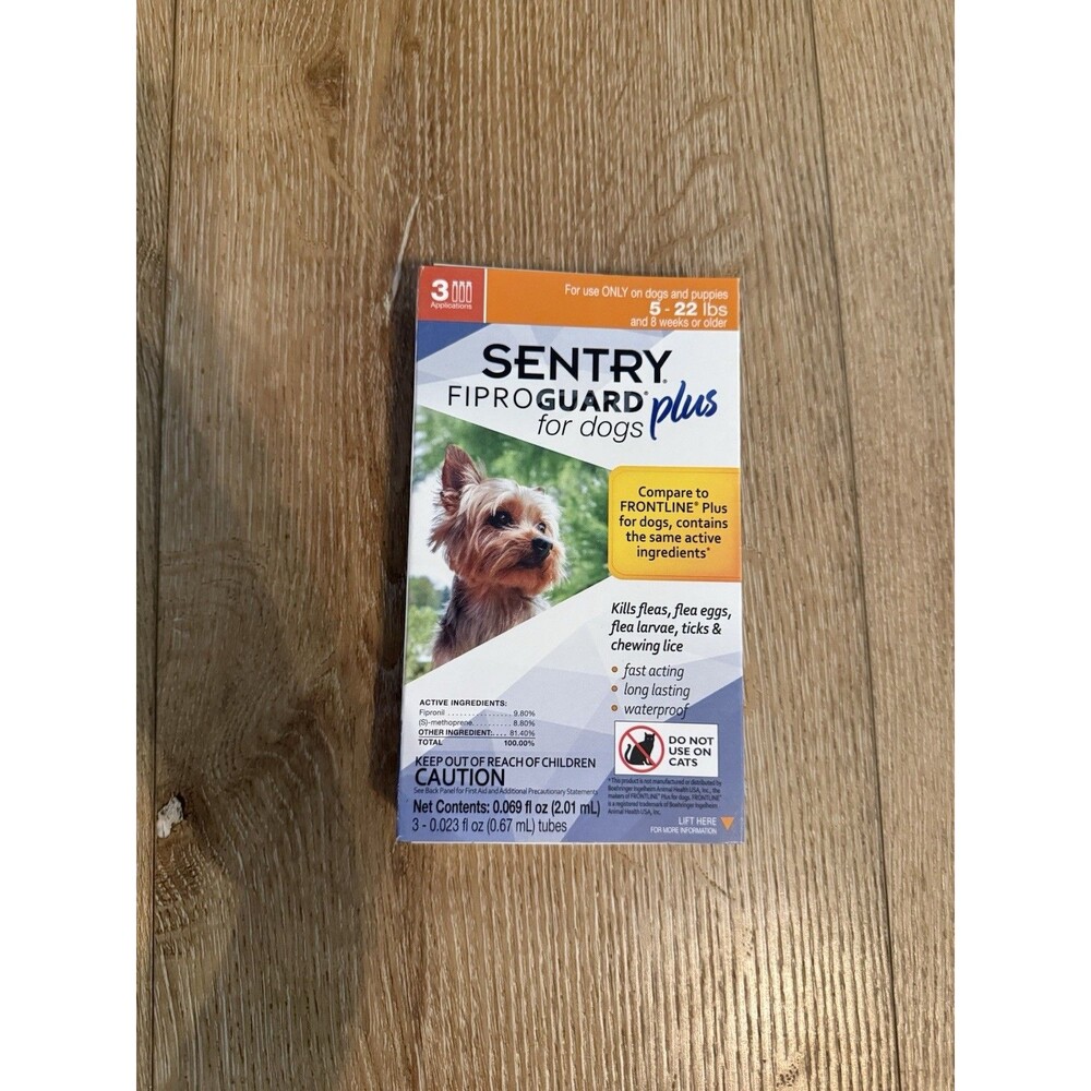 Sentry Fiproguard Plus IGR for Dogs and Puppies-Small Dog, Kills Flees, 3 Doses
